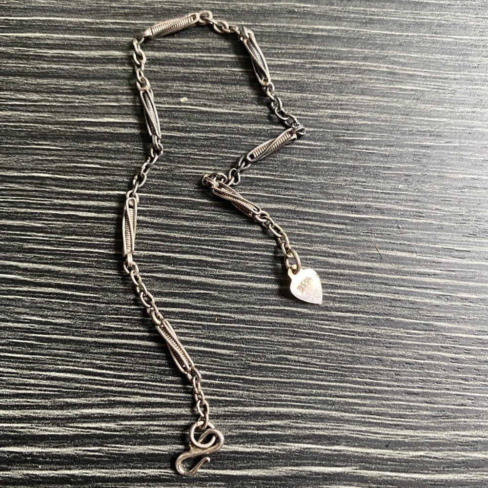 Sterling Silver Heart-Tag Bracelet in Silver